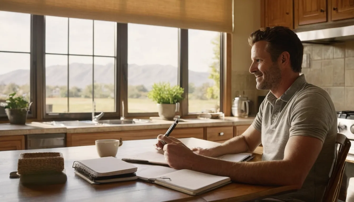 A homeowner reviewing septic information at the kitchen table in the Aberdeen area